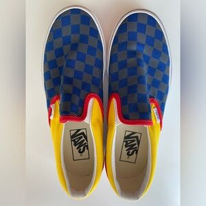 Vans Blue and Yellow Checkered Sneakers / Men's 5 - Women's 6.5 / EUC